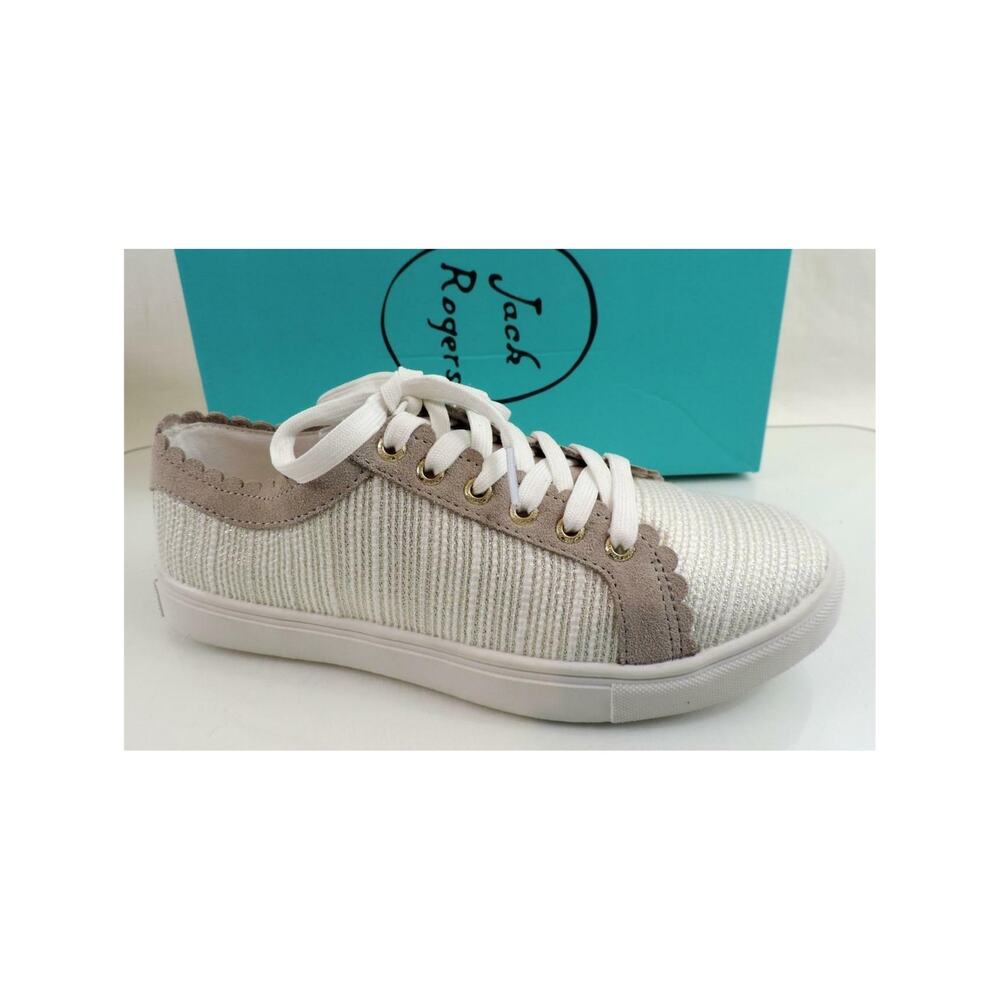 Jack Rogers Teagan Lace Up Fashion Sneakers Ecru Dove Size 9
